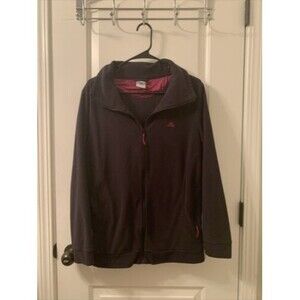 Adidas Women's Black Gray Full Zip Fleece Jacket Size Large